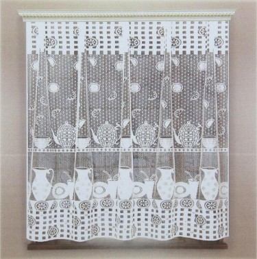 Тюль кухонная без шторной ленты, 170х170 см, цвет белый, 100% п/э