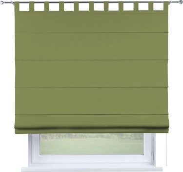 Римская штора на петлях «Кортин», ткань бархат золотая оливка