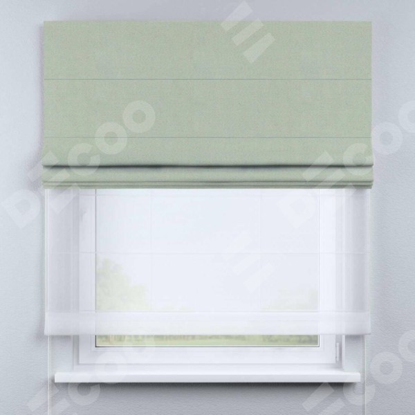 Римская штора «Кортин» день-ночь, ткань блэкаут однотонный, светло-серый