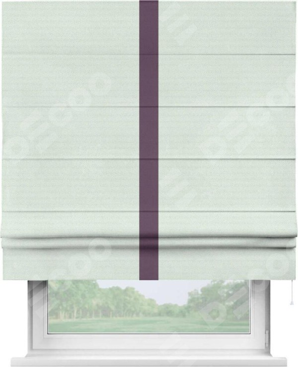 Римская штора «Кортин» с кантом Хайвэй, для проема, ткань блэкаут однотонный дымчато-молочный