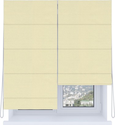 Римская штора «Кортин», система «Комфорт», блэкаут однотонный бежевый