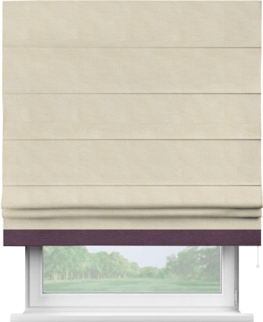 Римская штора «Кортин» с кантом Джестер, для проема, ткань лён димаут, бежевый