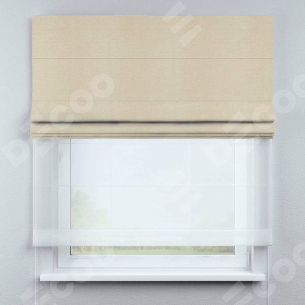 Римская штора день-ночь, софт однотонный бежевый лайт