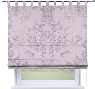 Римская штора на петлях «Винтажный узор сиреневый»