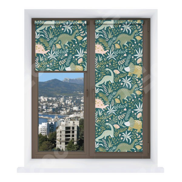 Рулонная штора Мини с принтом Удивительный дино