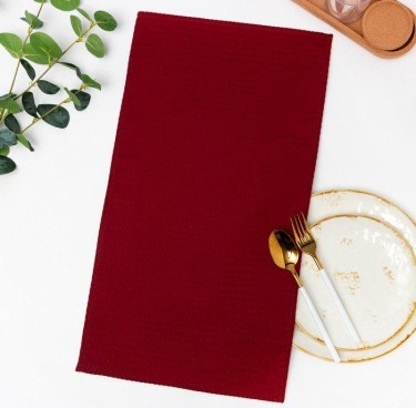 Полотенце 35х60 см, бордо, вафля, 240 гр/м2, хлопок 100%