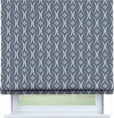 Римская штора «Кортин» для проема «Воздушный узор серый»