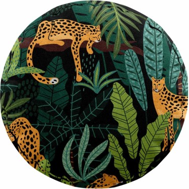 Подушка круглая Cortin «Леопарды в джунглях»