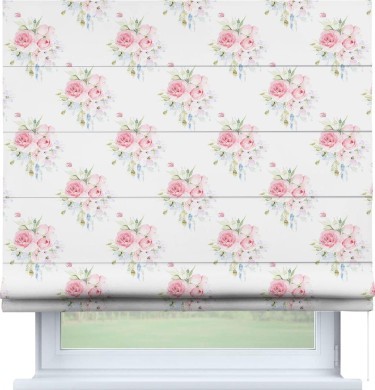 Римская штора «Кортин» для проема «Нежный розарий»