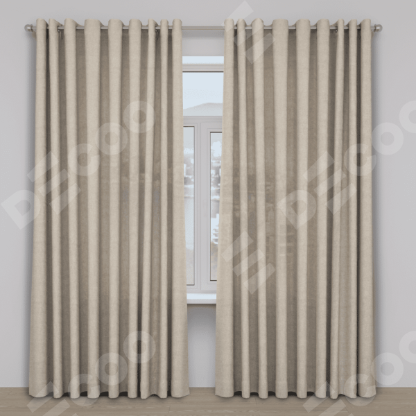 Шторы на люверсах ткань лён кашемир бежевый