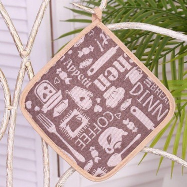 Прихватка 18х18 см, Бон Апети, рогожка, 100% хлопок