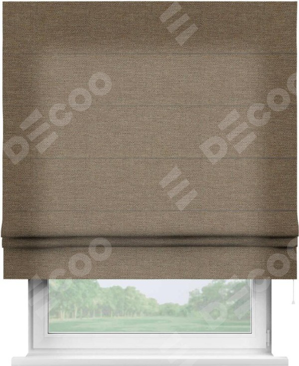 Римская штора «Кортин»,  лён светло-коричневый, ширина 40-100 см