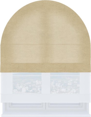 Римская штора «Кортин» день-ночь для арочного проёма, ткань вельвет бежевый