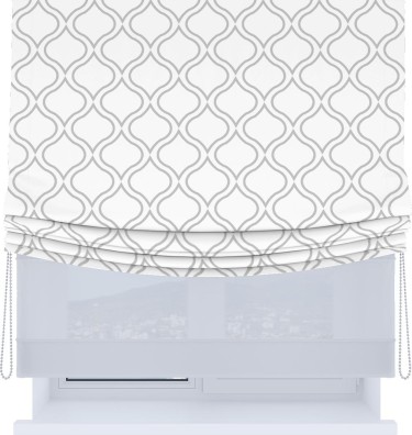 Римская штора «Кортин», день-ночь с мягкими складками, «Тайны востока белый»