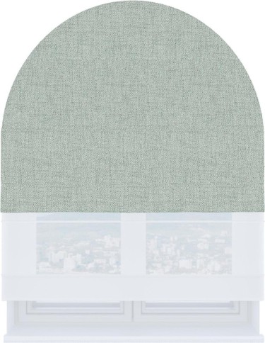 Римская штора «Кортин» день-ночь для арочного проёма, ткань рогожка димаут серый