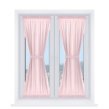 Штора песочные часы «Кортин», ткань блэкаут однотонный розовый