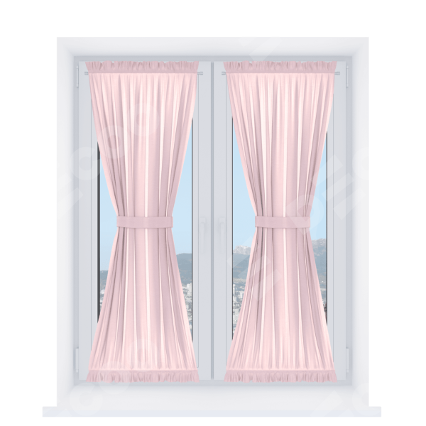 Штора песочные часы «Кортин», ткань блэкаут однотонный розовый