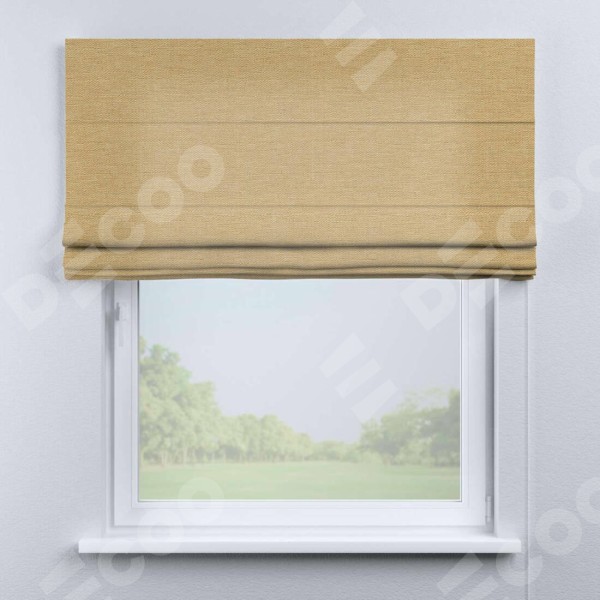 Римская штора «Кортин» для проема, ткань лён тёмно-бежевый