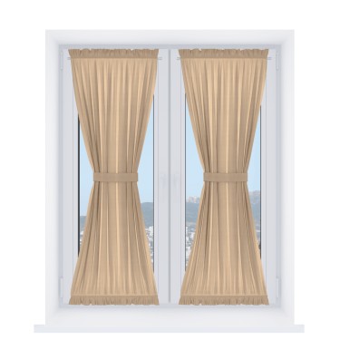 Штора песочные часы «Кортин» вельвет песочный