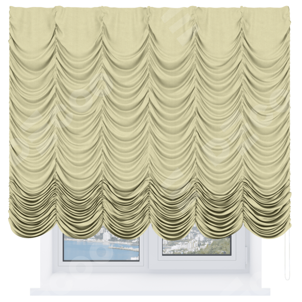 Французская штора «Кортин», софт однотонный молочный