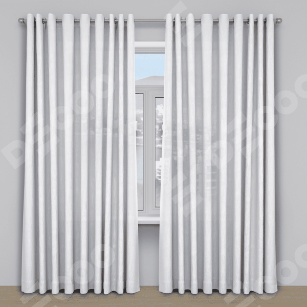 Шторы на люверсах ткань вельвет дымчато-белый