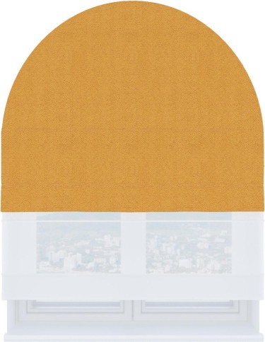 Римская штора «Кортин» день-ночь для арочного проёма, ткань блэкаут с блеском золотой