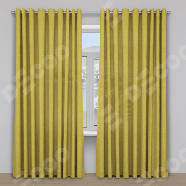 Шторы на люверсах ткань лён светло-салатовый