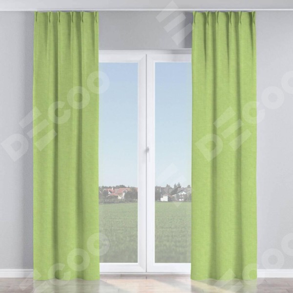 Комплект штор на тесьме «Кустик», лён зелёный